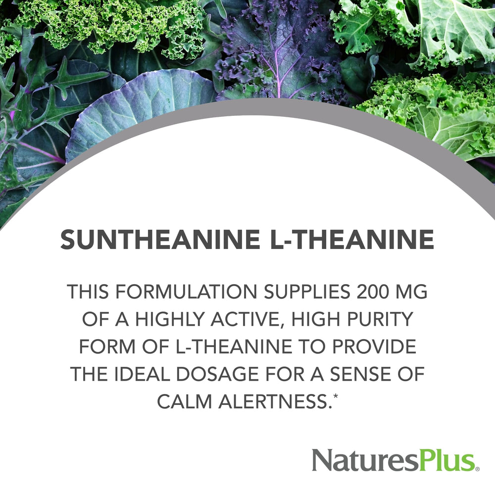 Close-up of Suntheanine L-Theanine bottle label