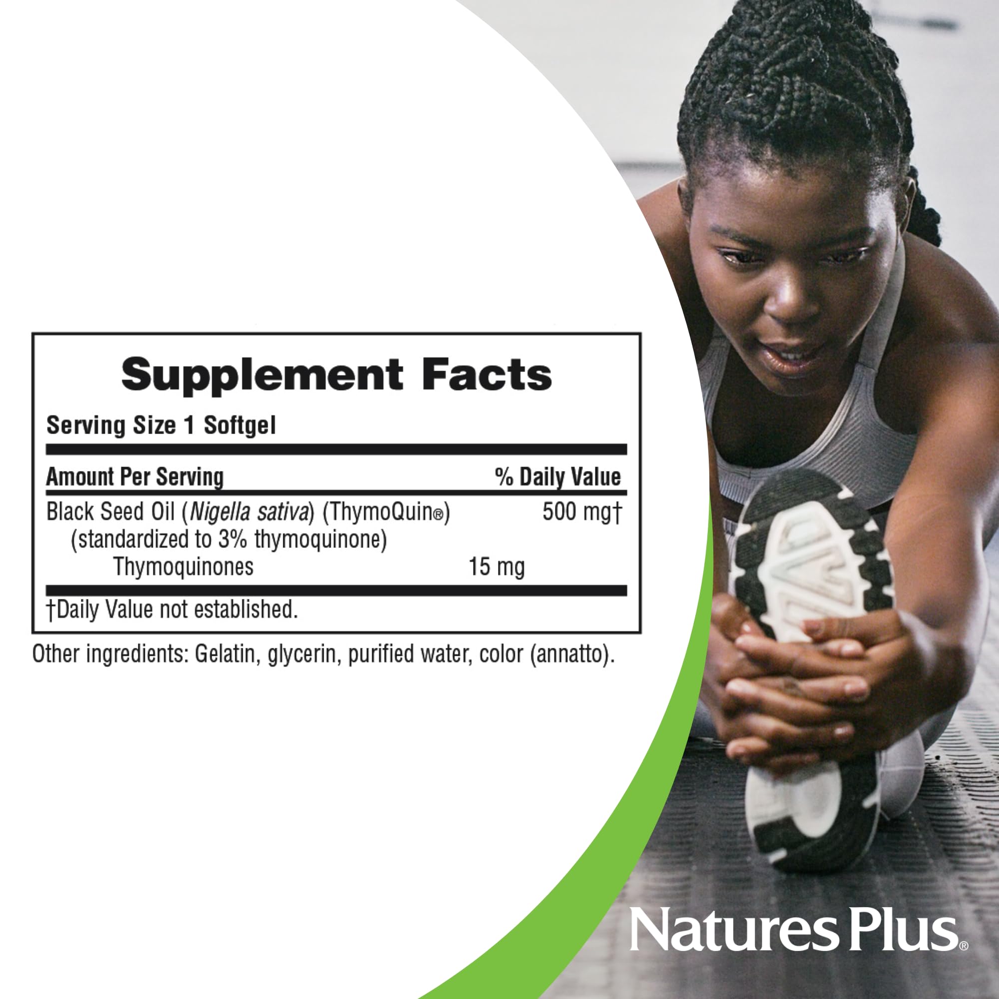 Gluten-free badge on Natures Plus PRO ThymoQuin packaging