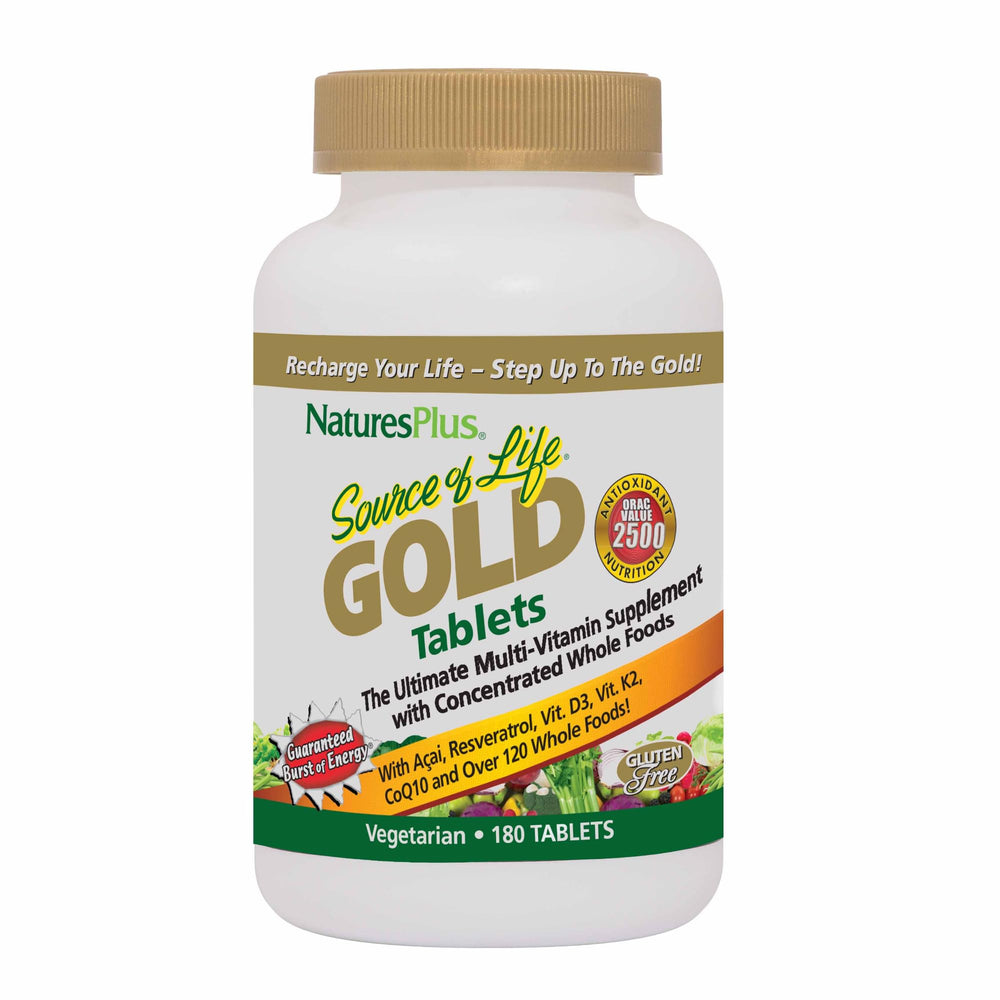 Bottle of Natures Plus Source of Life Gold Multivitamin 180 tablets