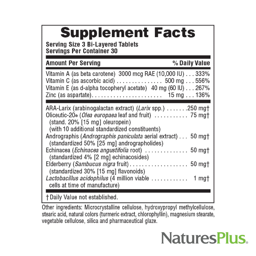 Botanical blend including ARA-Larix, Olive Leaf, Andrographis, Elderberry and Echinacea