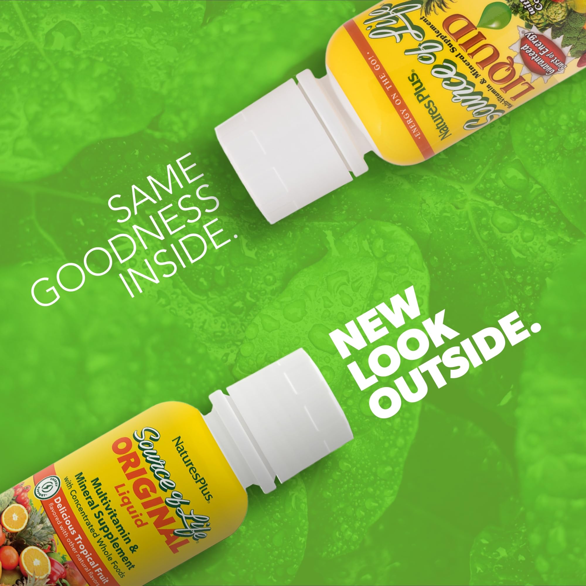 Source of Life Liquid Tropical Fruit bottle - label close-up