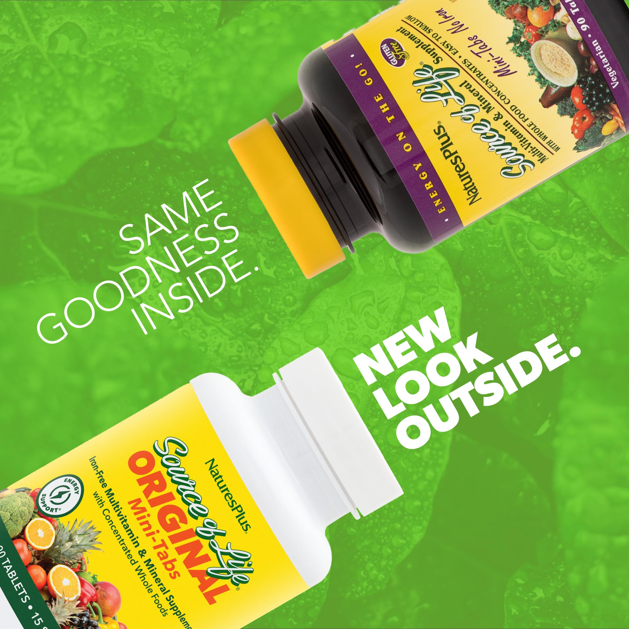 Product label for Nature's Plus Source of Life Mini-Tabs No Iron