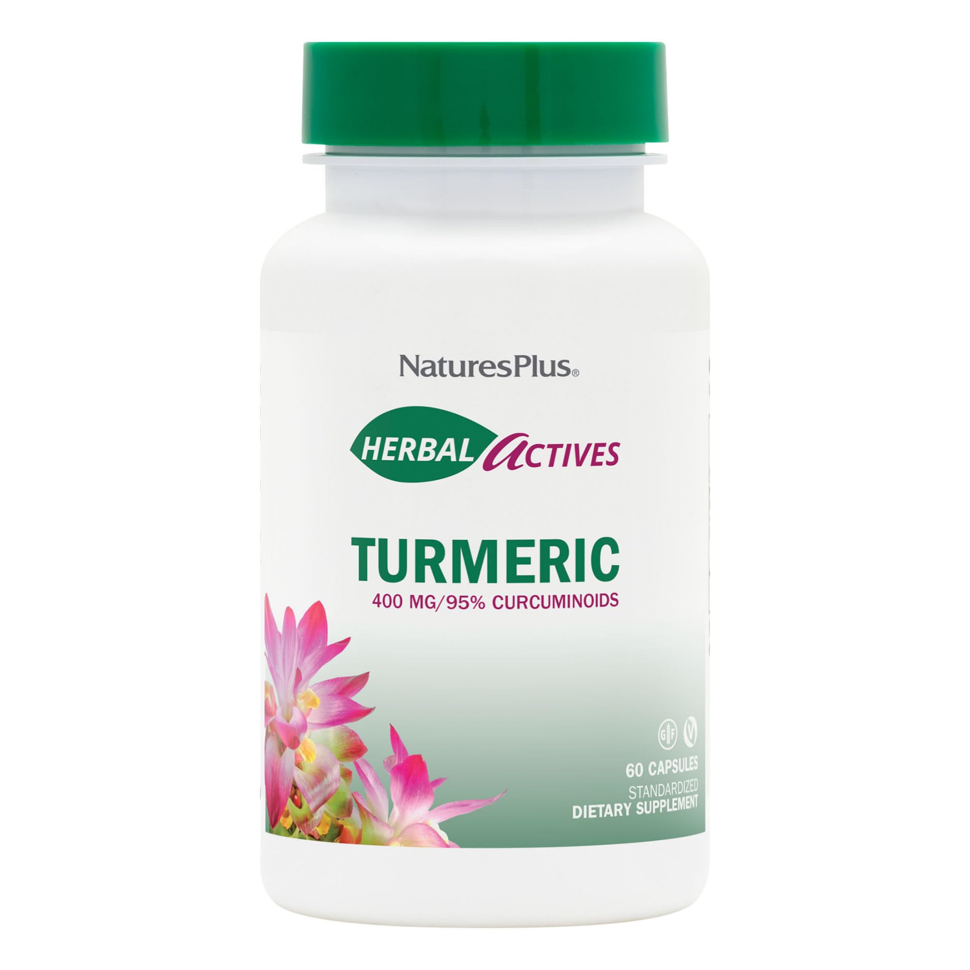 Natures Plus Herbal Actives Turmeric 400 mg bottle front