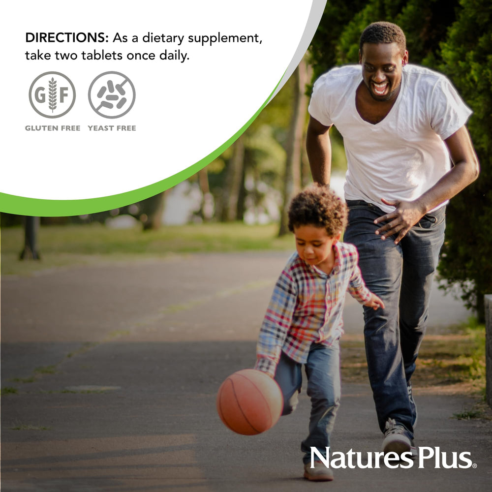 Packaging showing 60 tablets and 30 servings