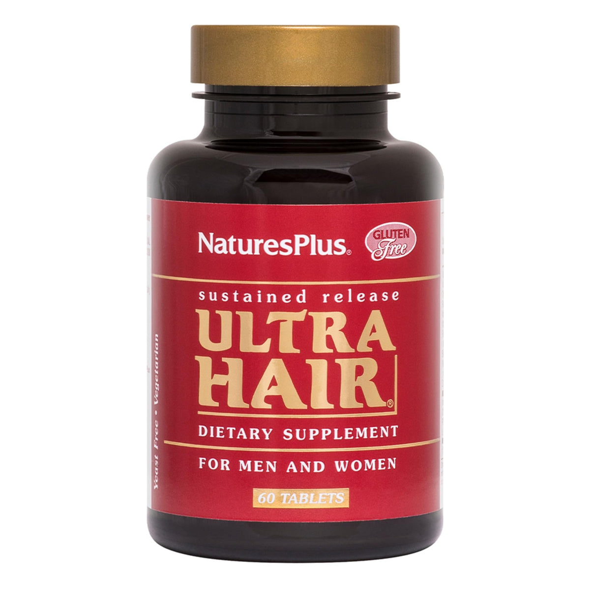 Natures Plus Ultra Hair Sustained Release bottle with 60 vegetarian tablets