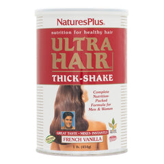 Front view of Natures Plus Ultra Hair Thick Shake 1 lb container