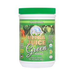 Front view of Natures Plus Ultra Juice Green Powder 0.66 lb container