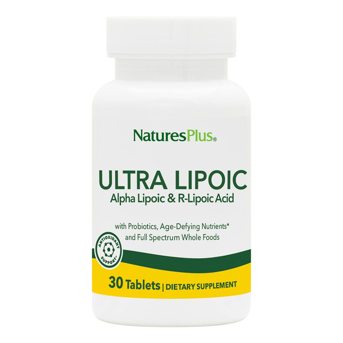 Bottle of Natures Plus Ultra Lipoic 30 Bi-Layered Tablets