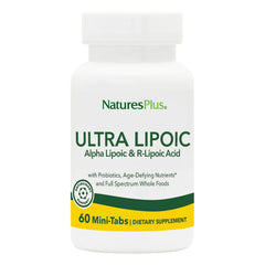 Natures Plus Ultra Lipoic bottle with 60 bi-layered mini-tabs