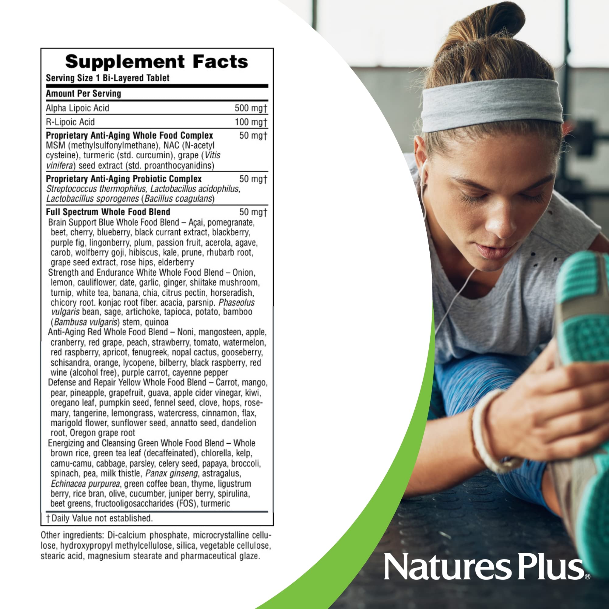 Gluten-free label on Natures Plus Ultra Lipoic bottle