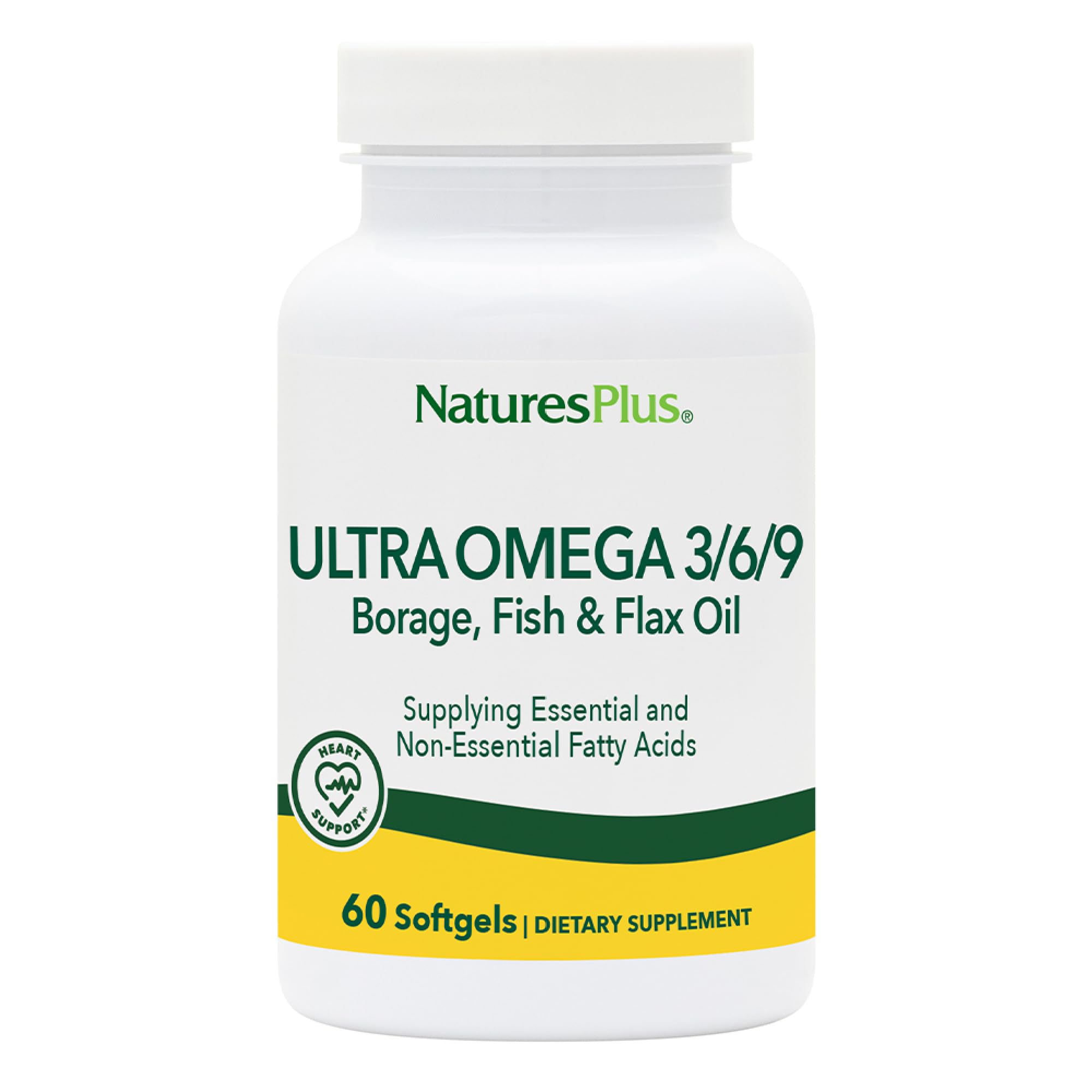 Natures Plus Ultra Omega 3 6 9 bottle with 60 softgels