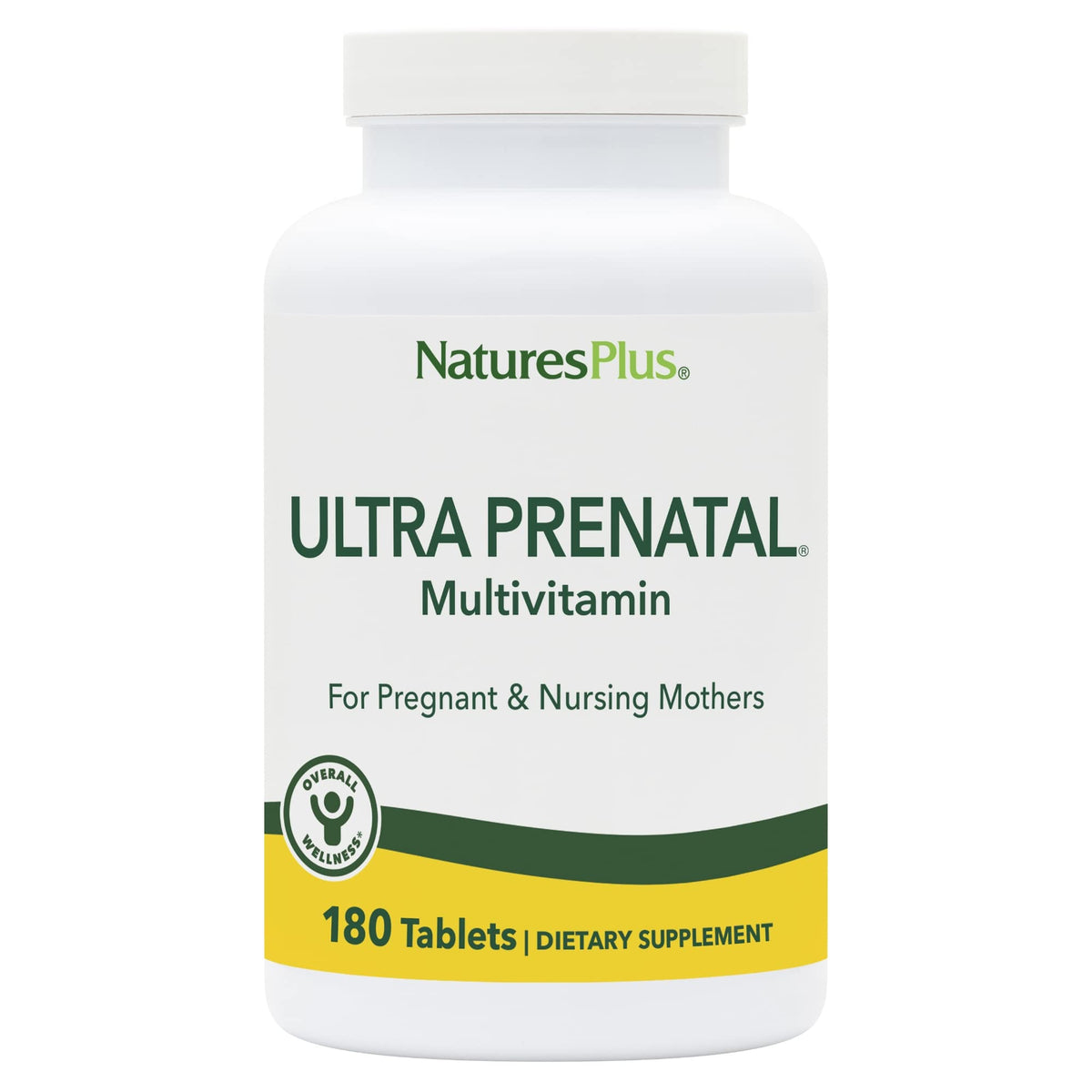 Bottle of Natures Plus Ultra Prenatal Multivitamin with 180 vegetarian tablets