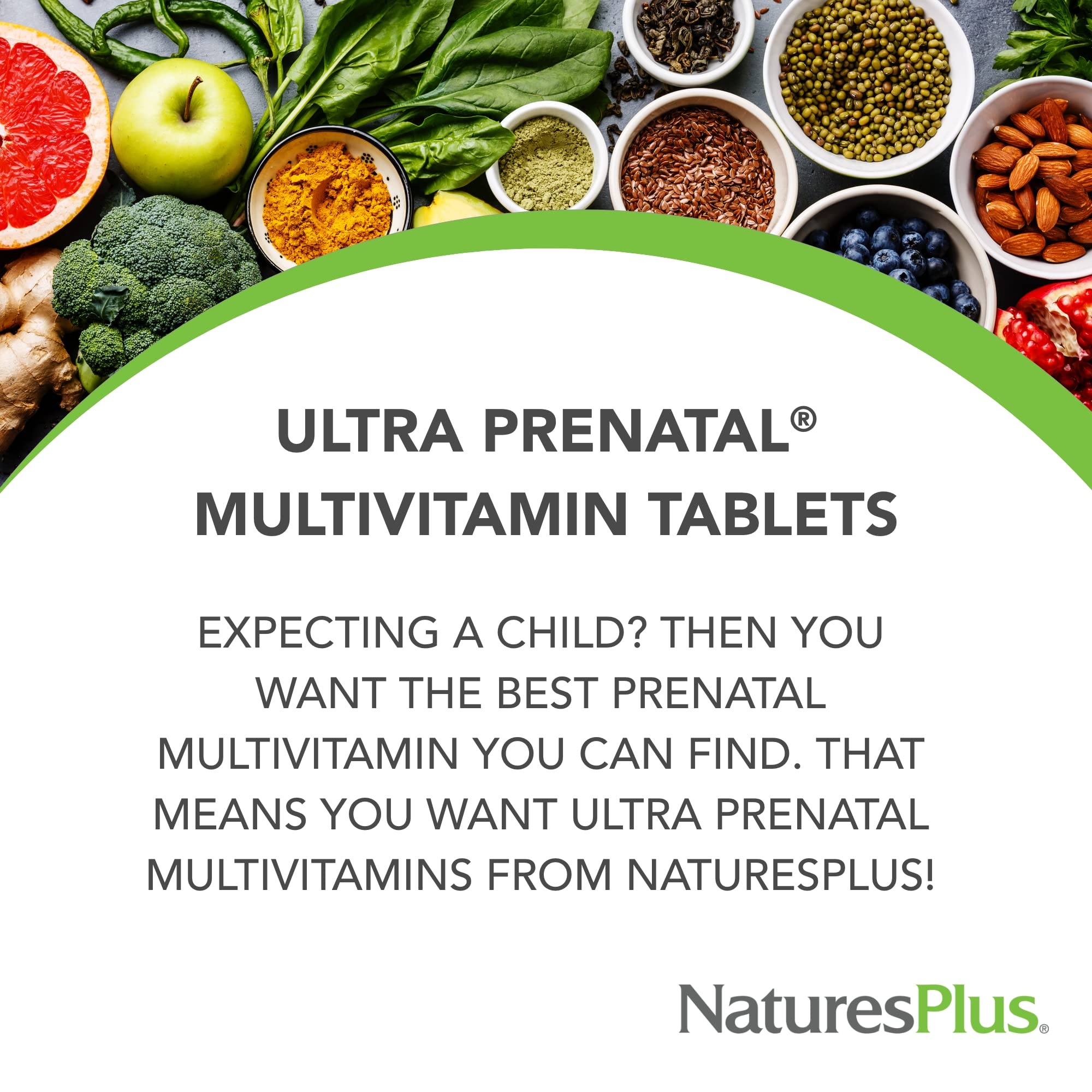 Supplement facts and ingredients for Natures Plus Ultra Prenatal Multivitamin