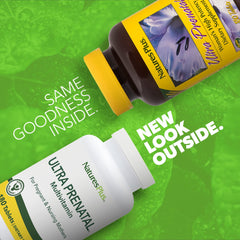 Close-up of Natures Plus Ultra Prenatal Multivitamin tablets