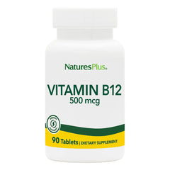 Natures Plus Vitamin B12 500 mcg methylcobalamin, 90 vegetarian tablets bottle