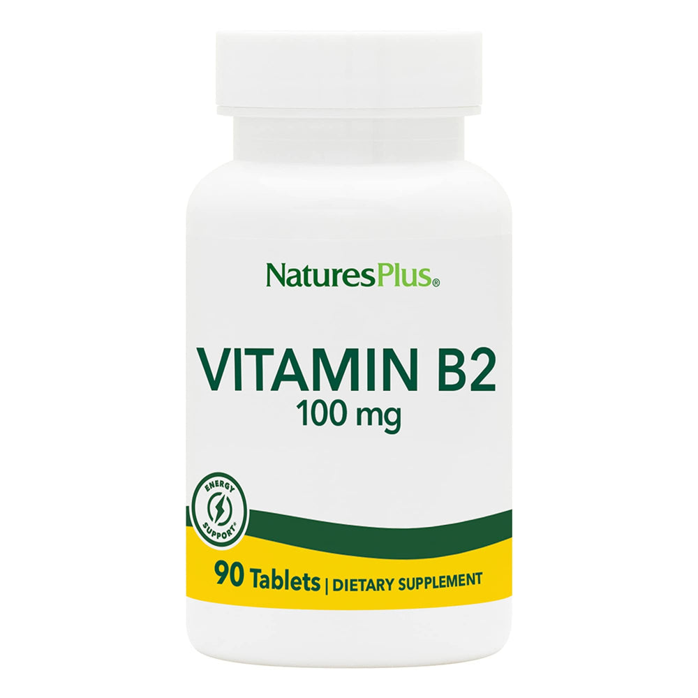 Bottle label of Natures Plus Vitamin B2 Riboflavin 100 mg