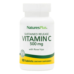 Front view of Natures Plus Vitamin C with Rose Hips bottle