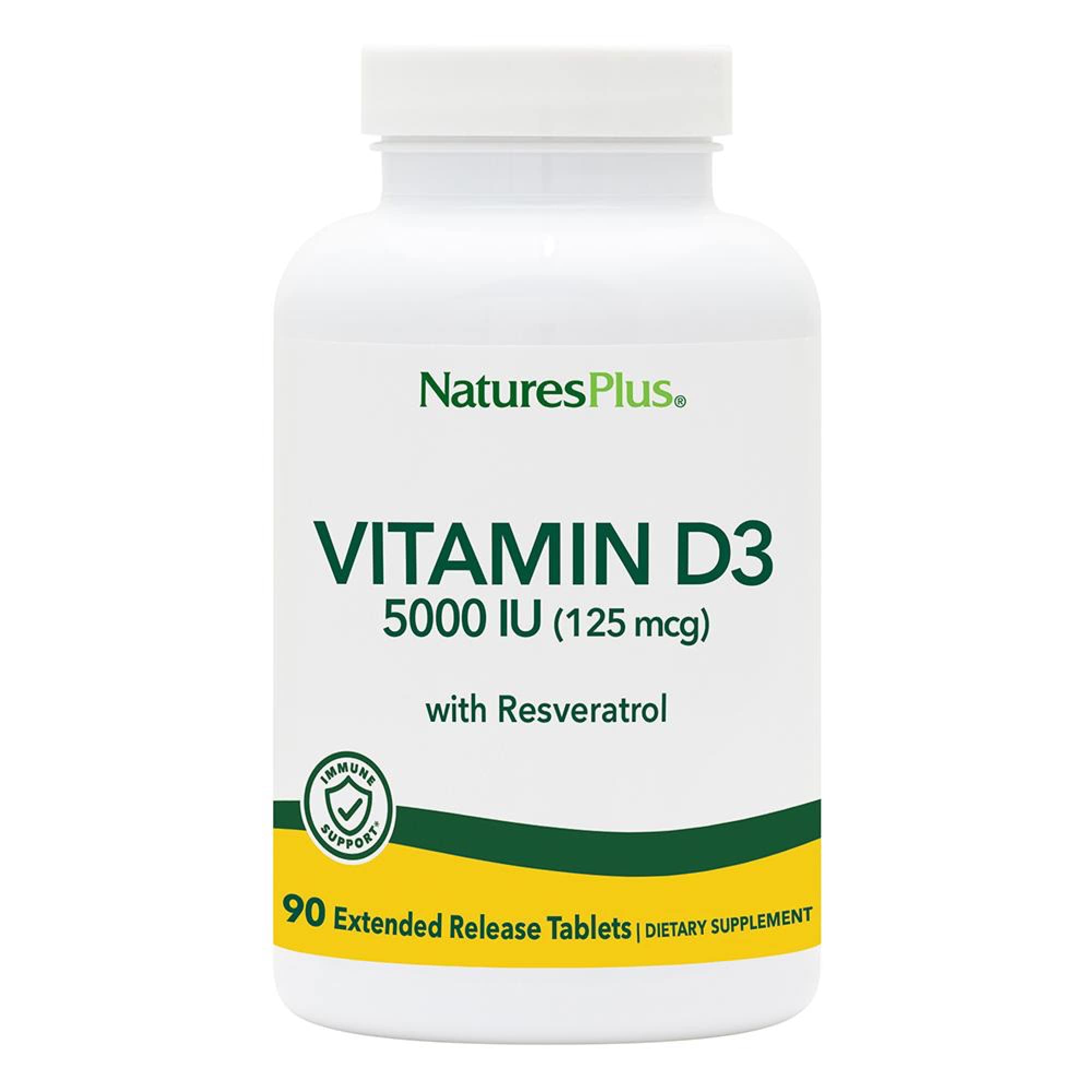 Natures Plus Vitamin D3 Extended Release 5000 IU - 90 Vegan Tablets hero image