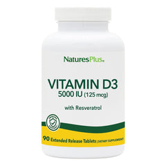 Natures Plus Vitamin D3 Extended Release 5000 IU - 90 Vegan Tablets hero image