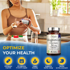 Capsules of Nature’s Potent Magnesium Glycinate 200mg