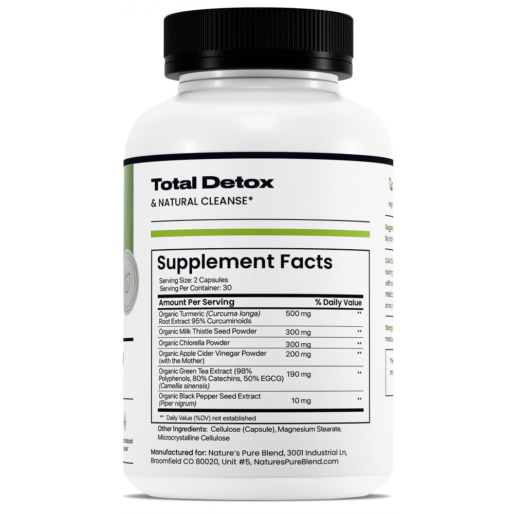 Nature's Pure Blend Active Detox veggie capsules close-up for easy daily use