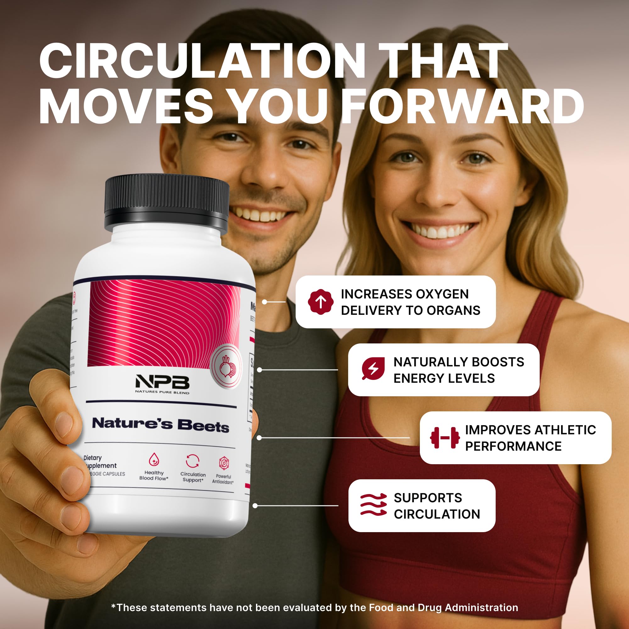 Organic beetroot capsules label close-up