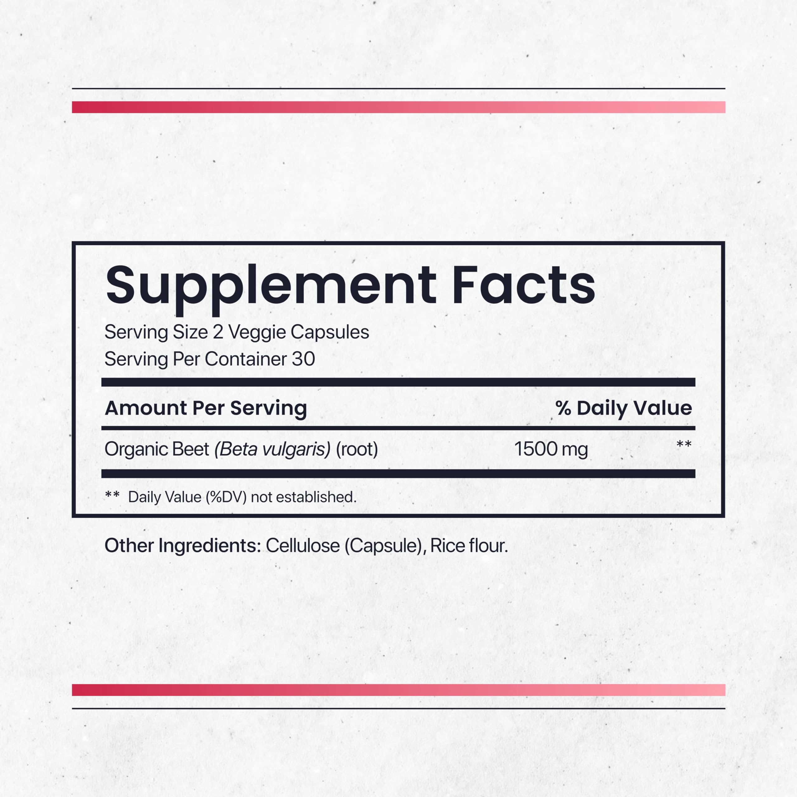 Beet root capsules used for circulation and energy