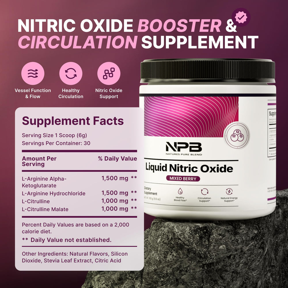 Nature's Pure Blend powder scoop for easy pre-workout mixing.