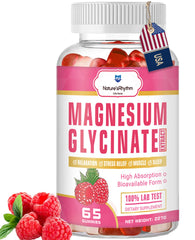 Nature's Rhythm Magnesium Gummies Raspberry flavor front label