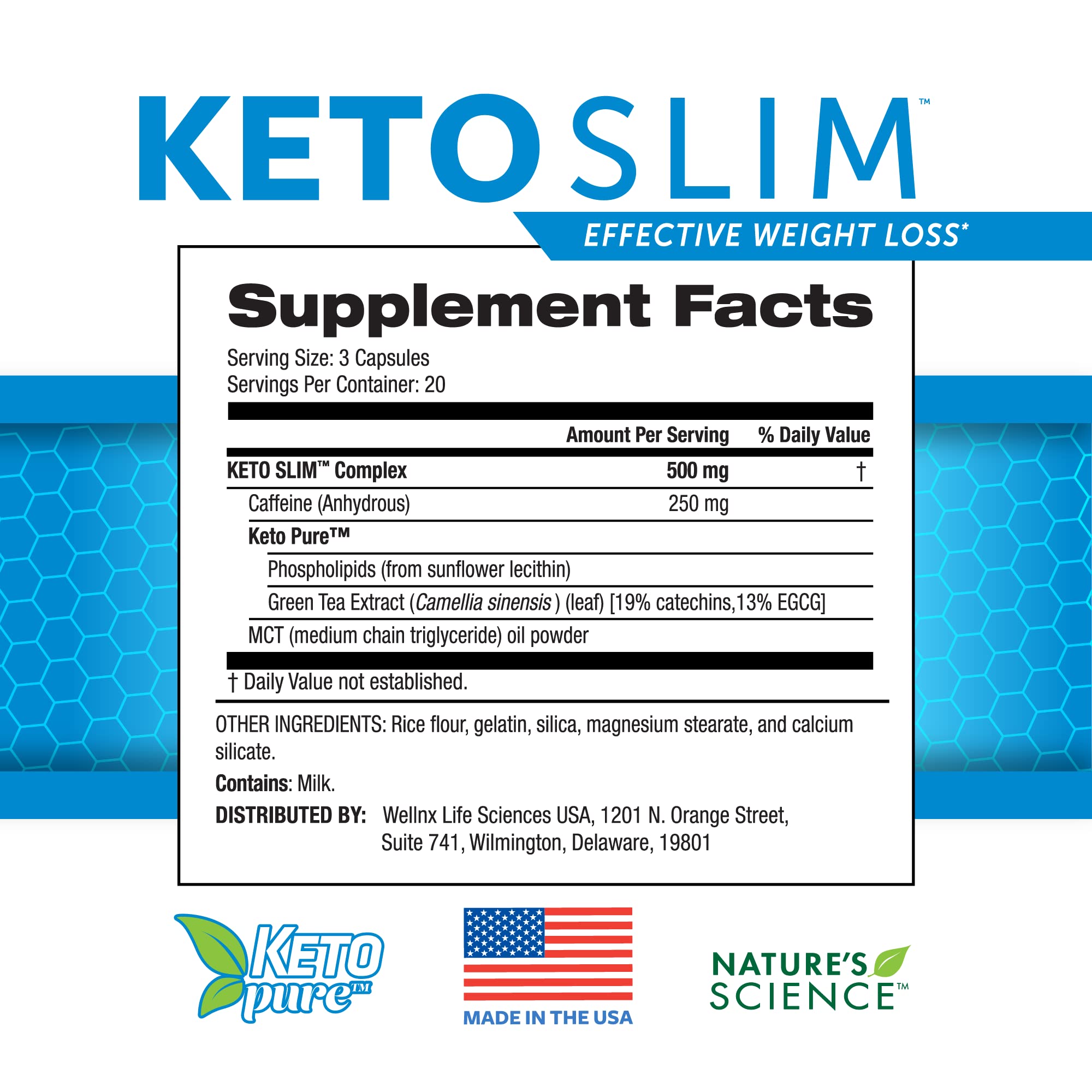 Keto Slim 60ct packaging on display