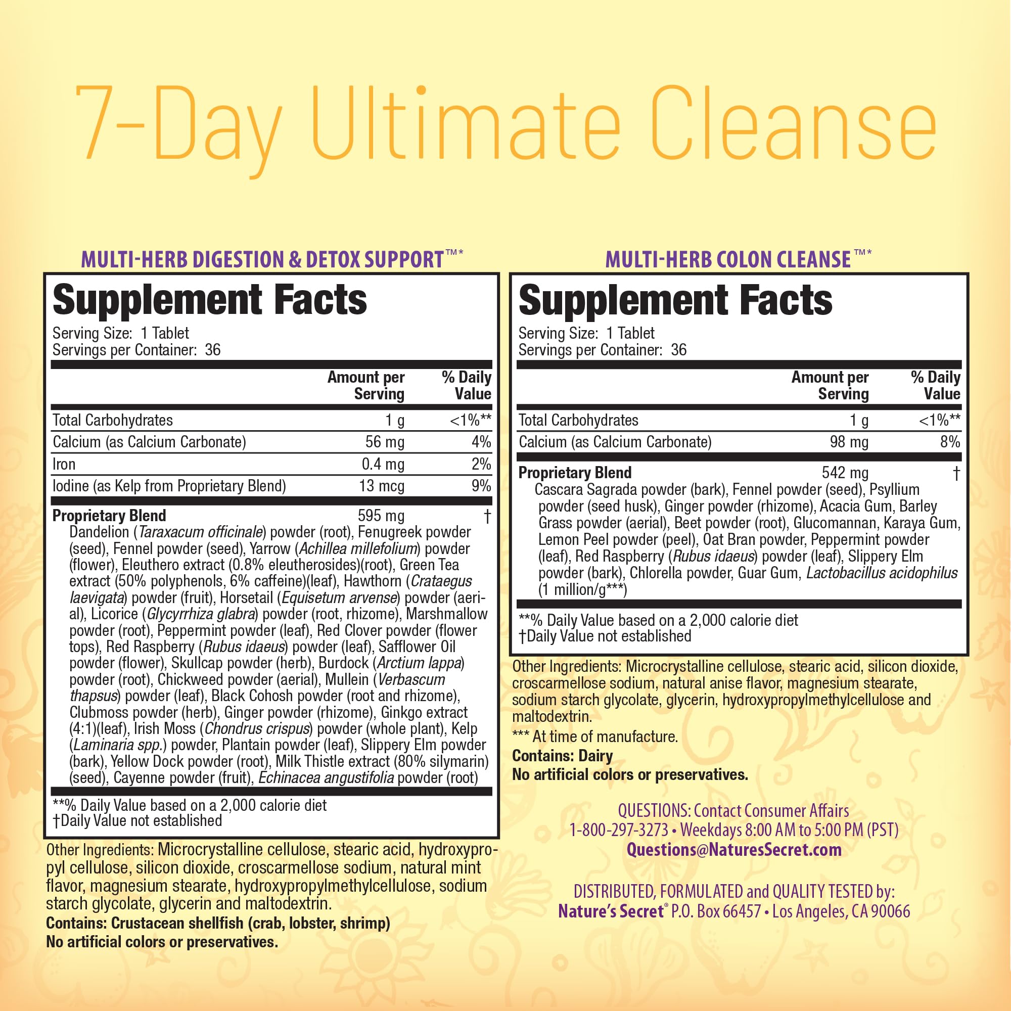 Nature's Secret 7 Day Ultimate Cleanse bottle pour captures easy, on-the-go use.