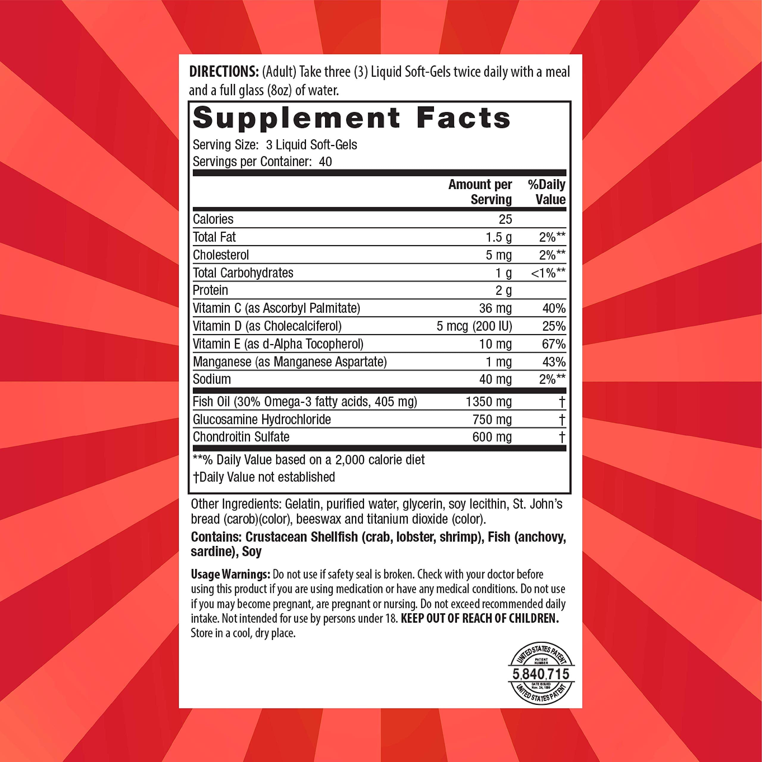 Nature's Secret Inholtra liquid softgels pouring shows quick-release nutrients for mobility.