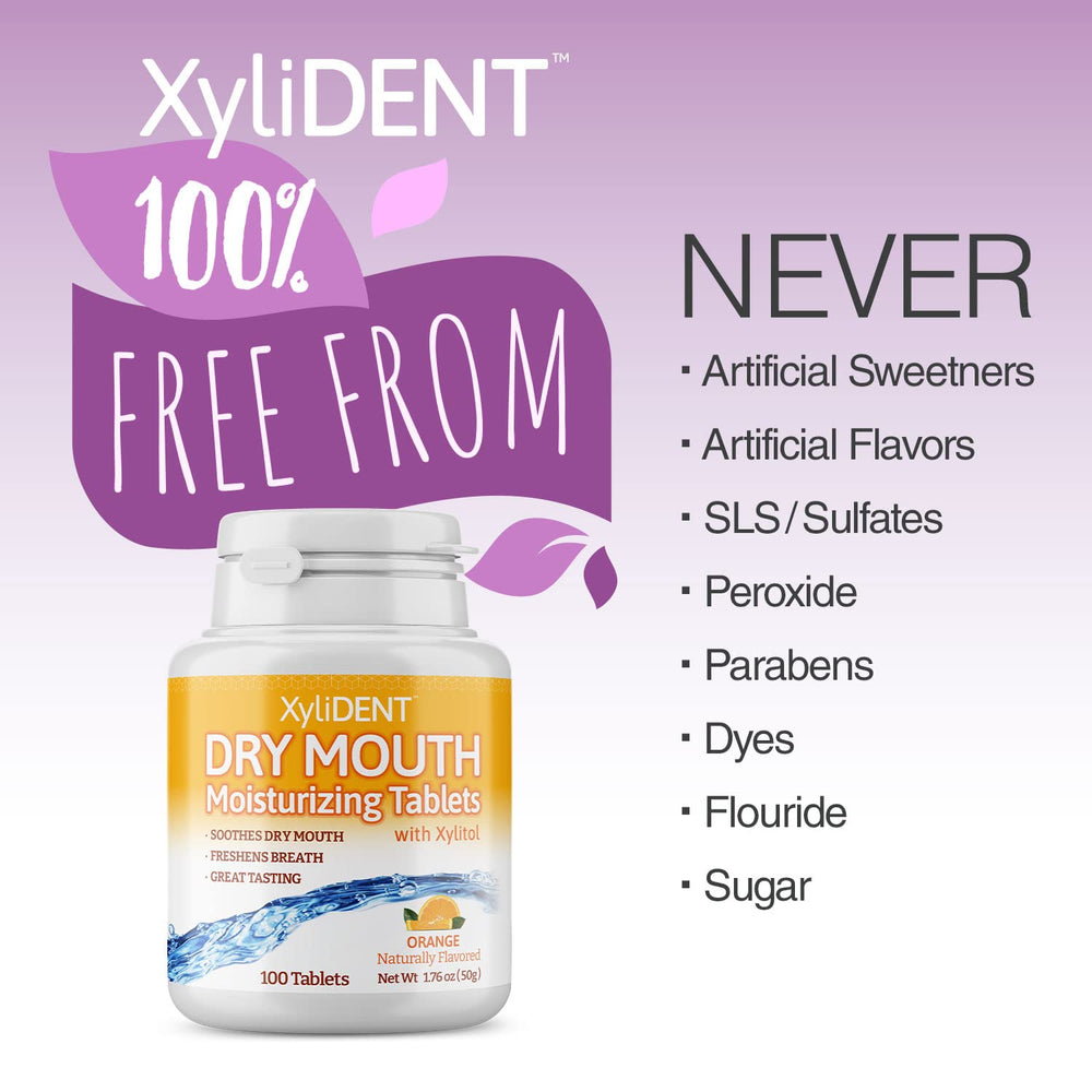 Front view of Nature's Stance XyliDENT orange tablets box