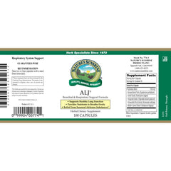 ALJ Vegicaps close-up showing fenugreek and mullein herbs for respiratory support