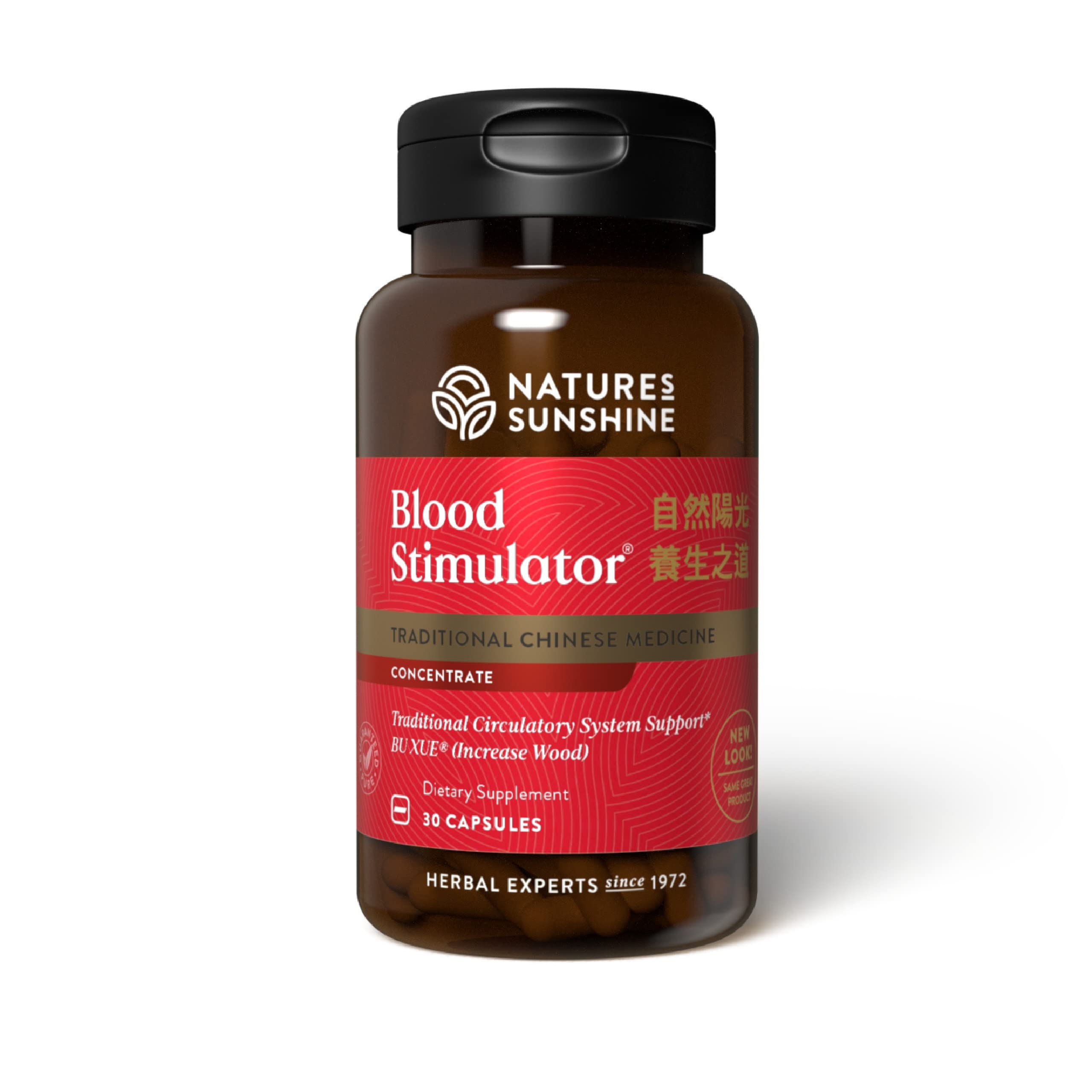 Bottle of Nature's Sunshine Blood Stimulator TCM Concentrate 30 capsules