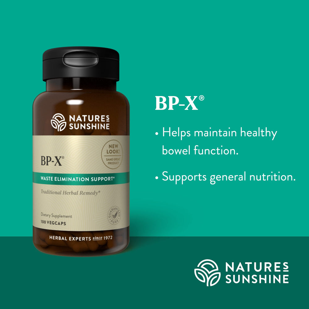 Illustration of herbal ingredients for BP-X: burdock root, pau d’arco, red clover, dandelion root, sarsaparilla