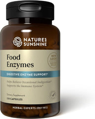 Nature's Sunshine Food Enzymes bottle with label