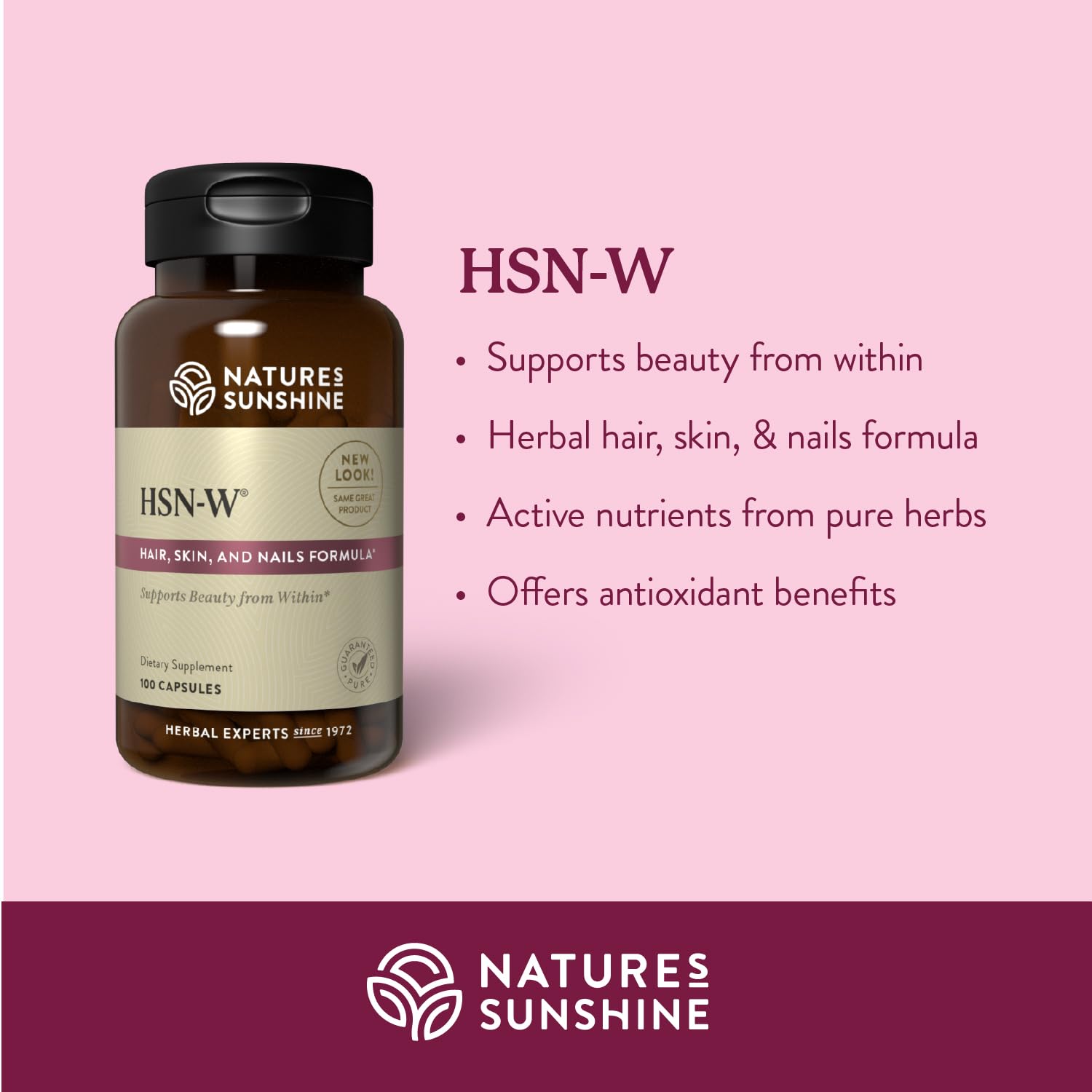 Close-up of Nature's Sunshine HSN-W bottle label