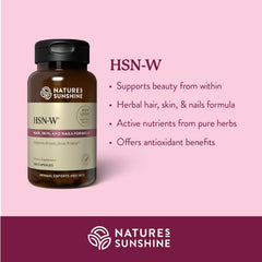 Close-up of Nature's Sunshine HSN-W bottle label