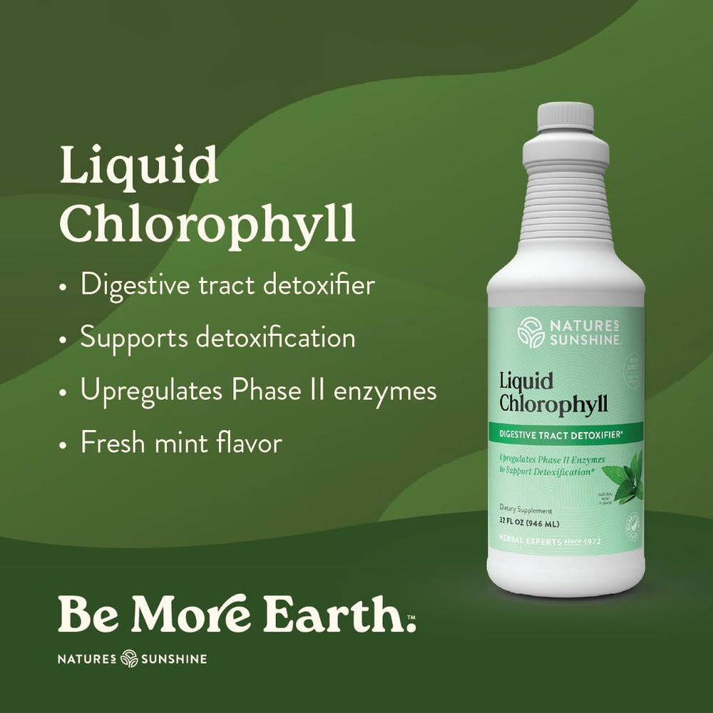 Liquid chlorophyll drops with spearmint oil