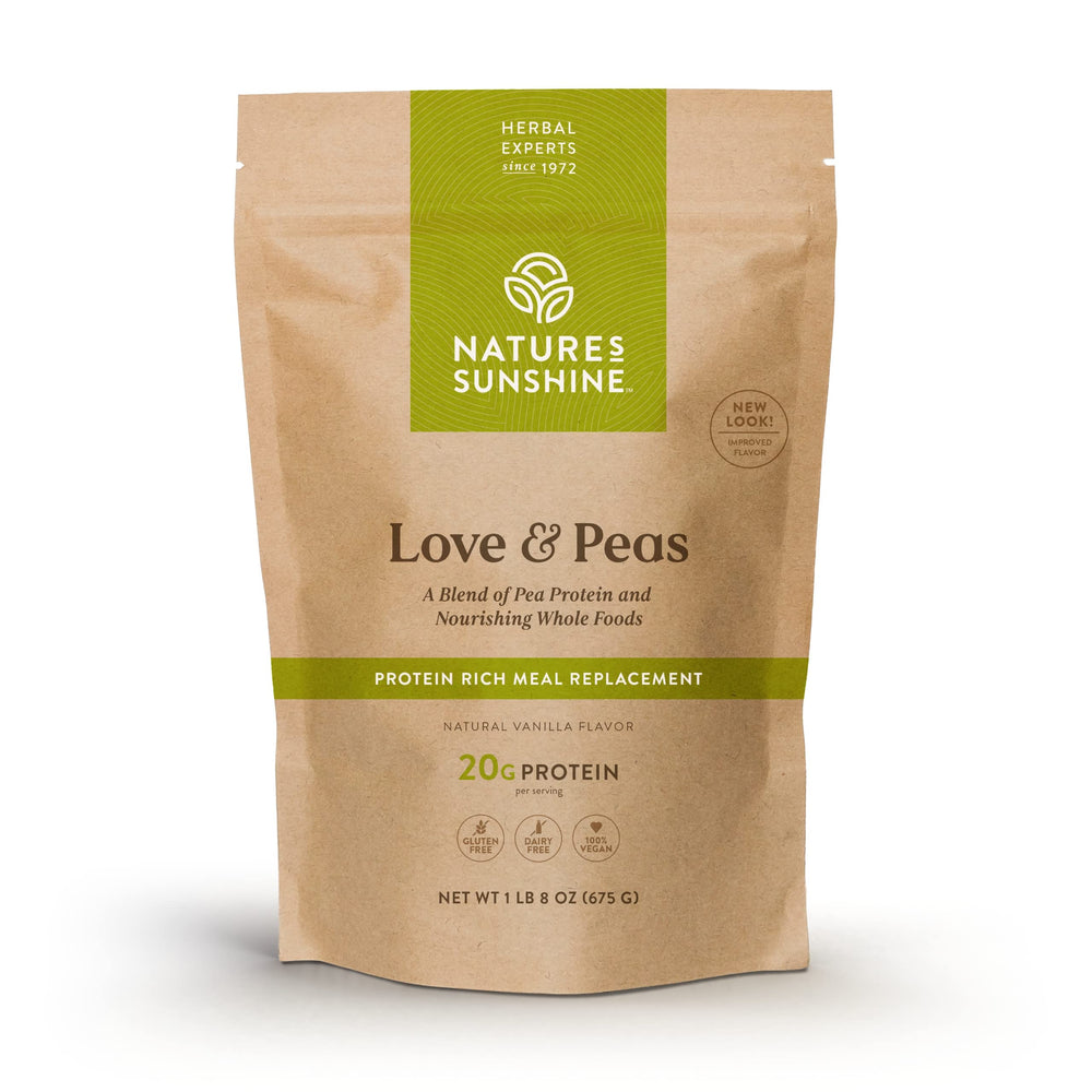 Nature's Sunshine Love and Peas bag front view highlighting packaging