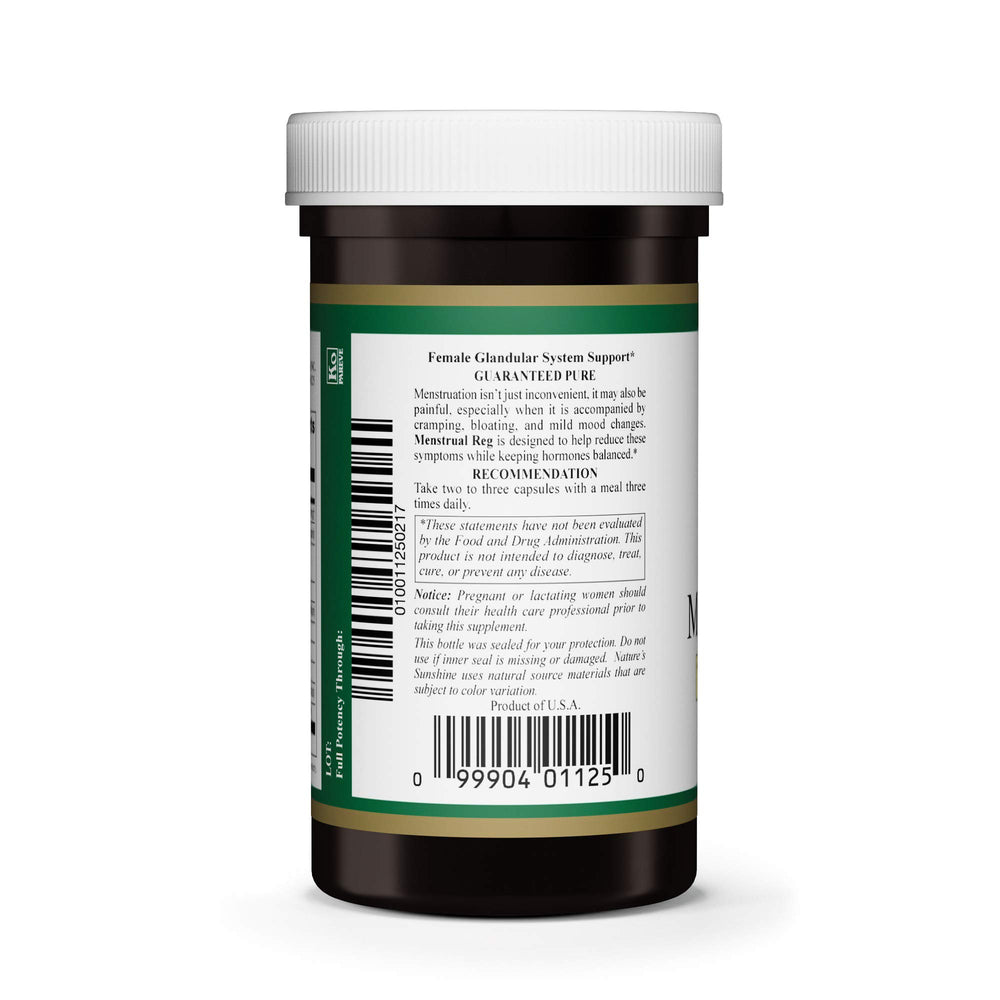 Herbal ingredients for menstrual support in Nature's Sunshine Menstrual Reg