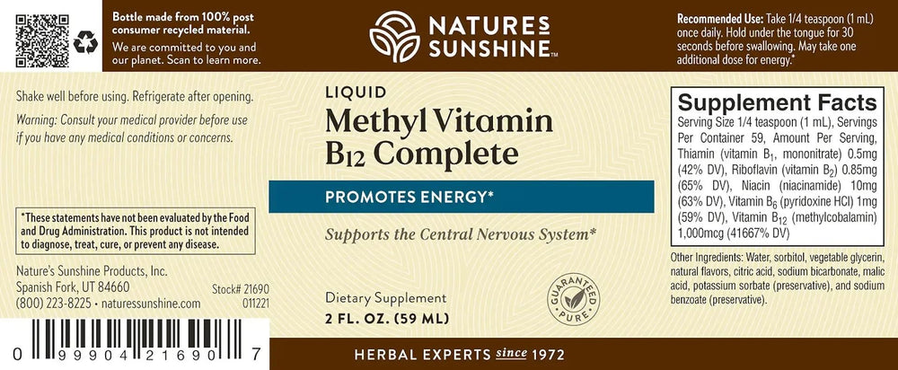 Bottle label highlighting 1,000 mcg per serving