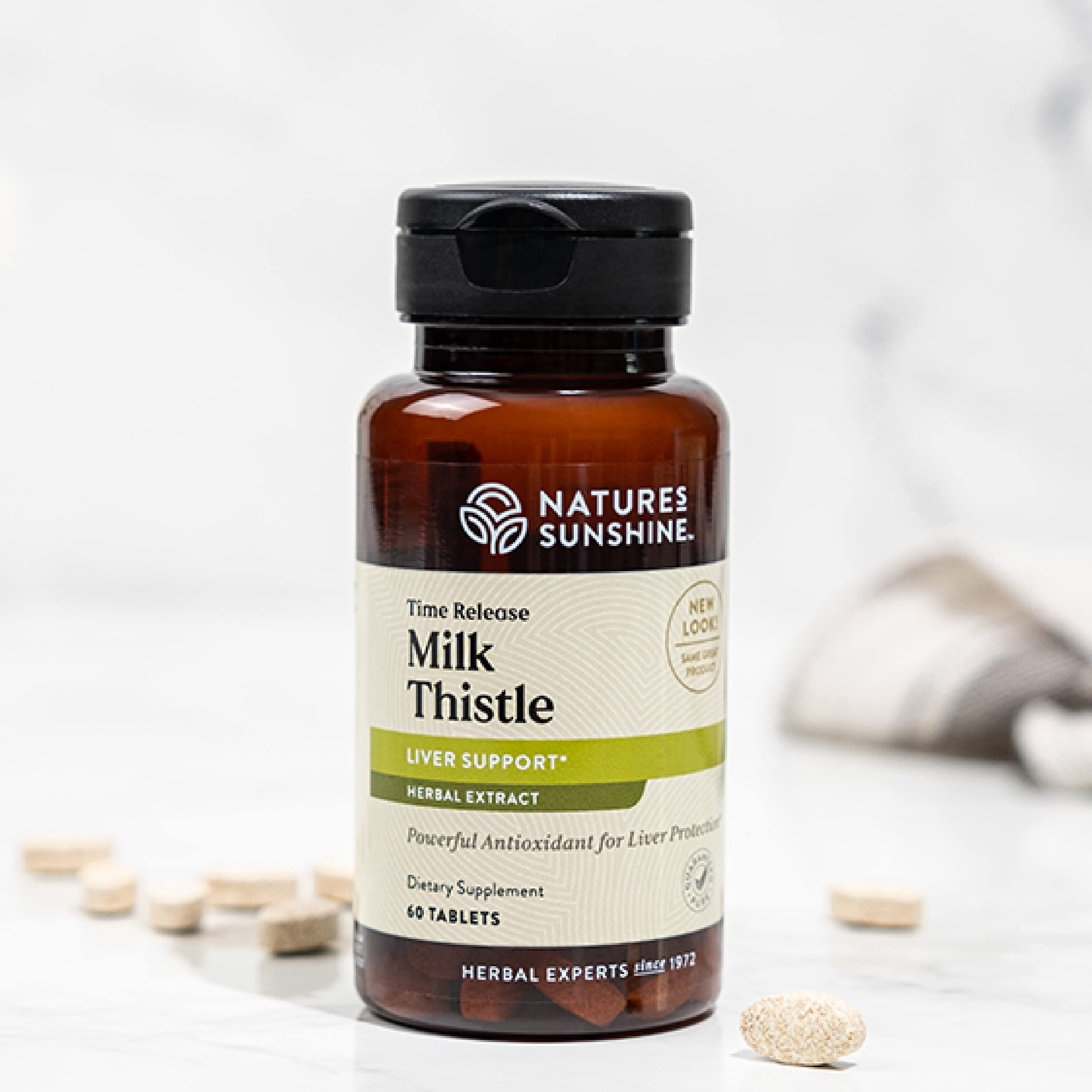 Close-up of Milk Thistle tablets