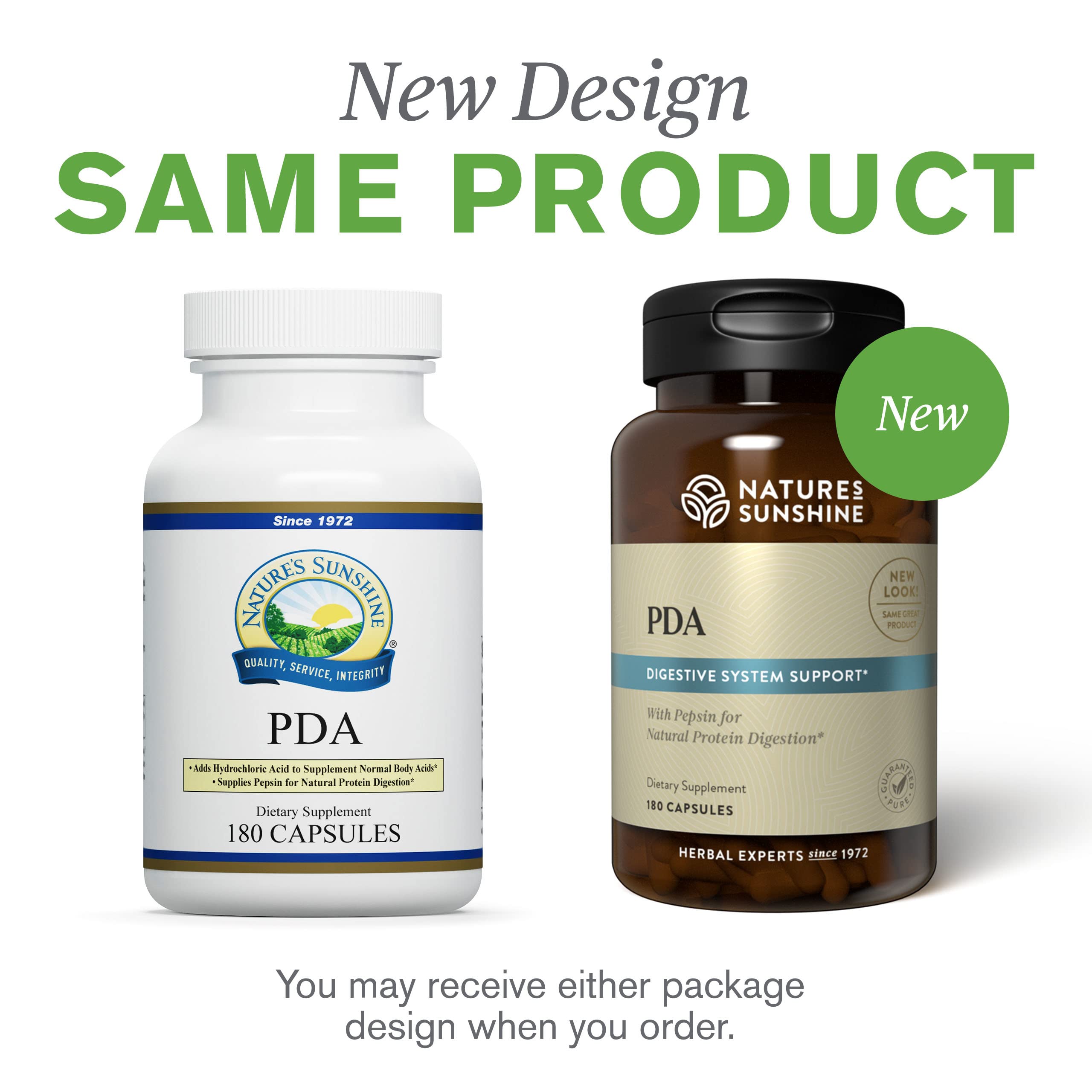 Nature's Sunshine heritage seal and purity guarantee since 1972