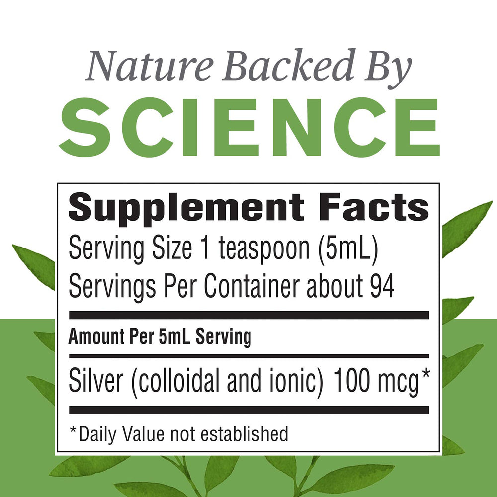 Close-up of Silver Shield label showing 20 ppm silver