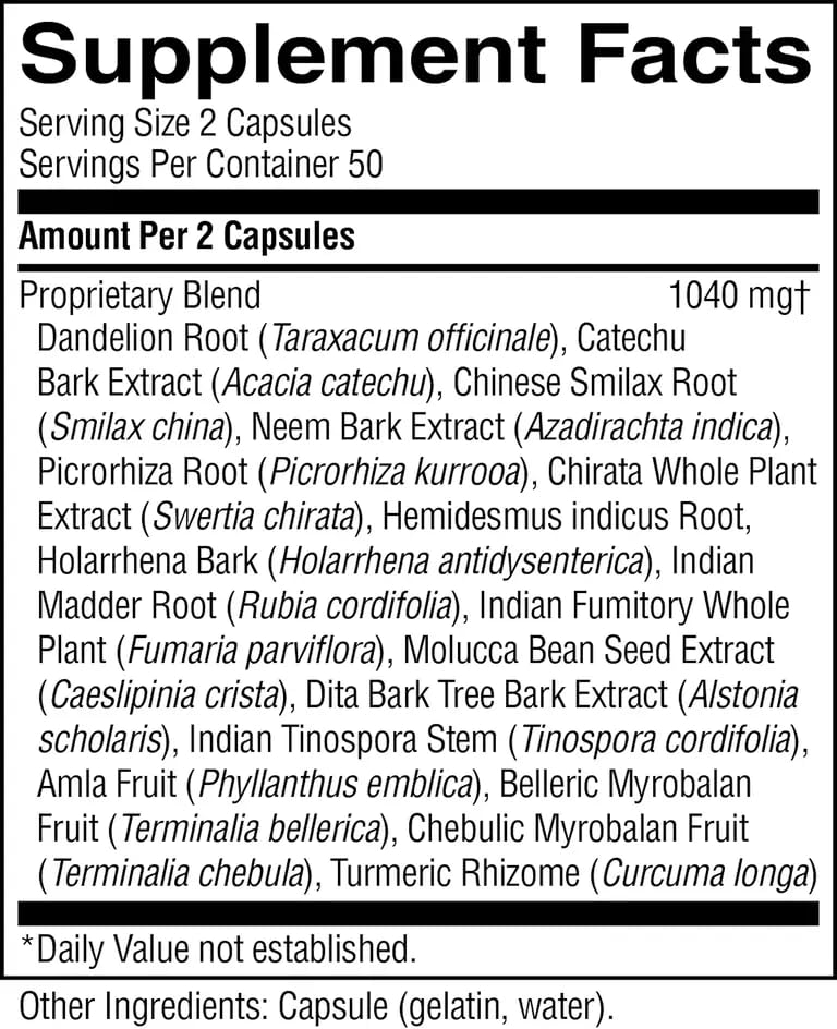 Nature's Sunshine Skin Detox packaging display highlights complete product presentation and herbal blend.