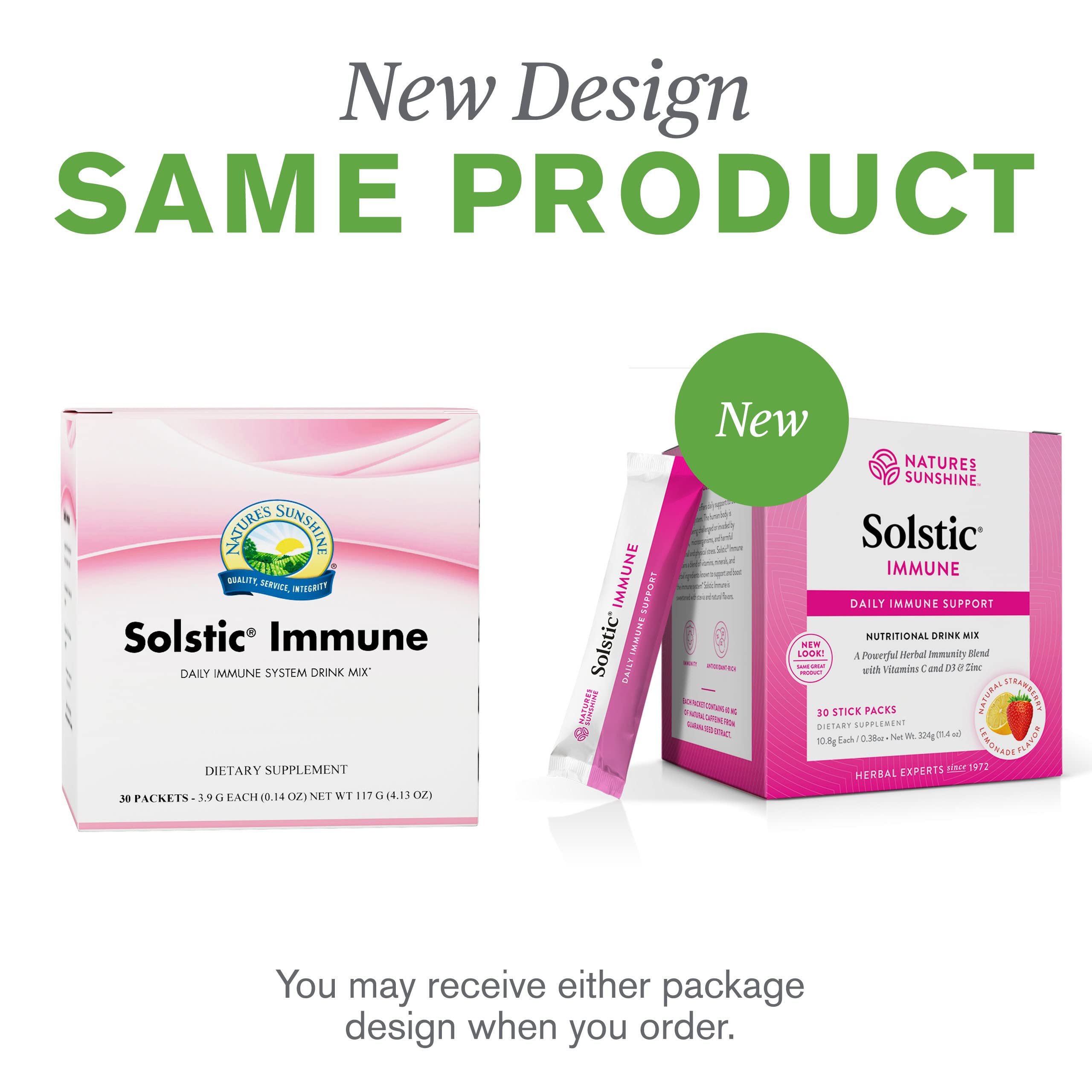 Lifestyle image featuring Solstic Immune on kitchen counter