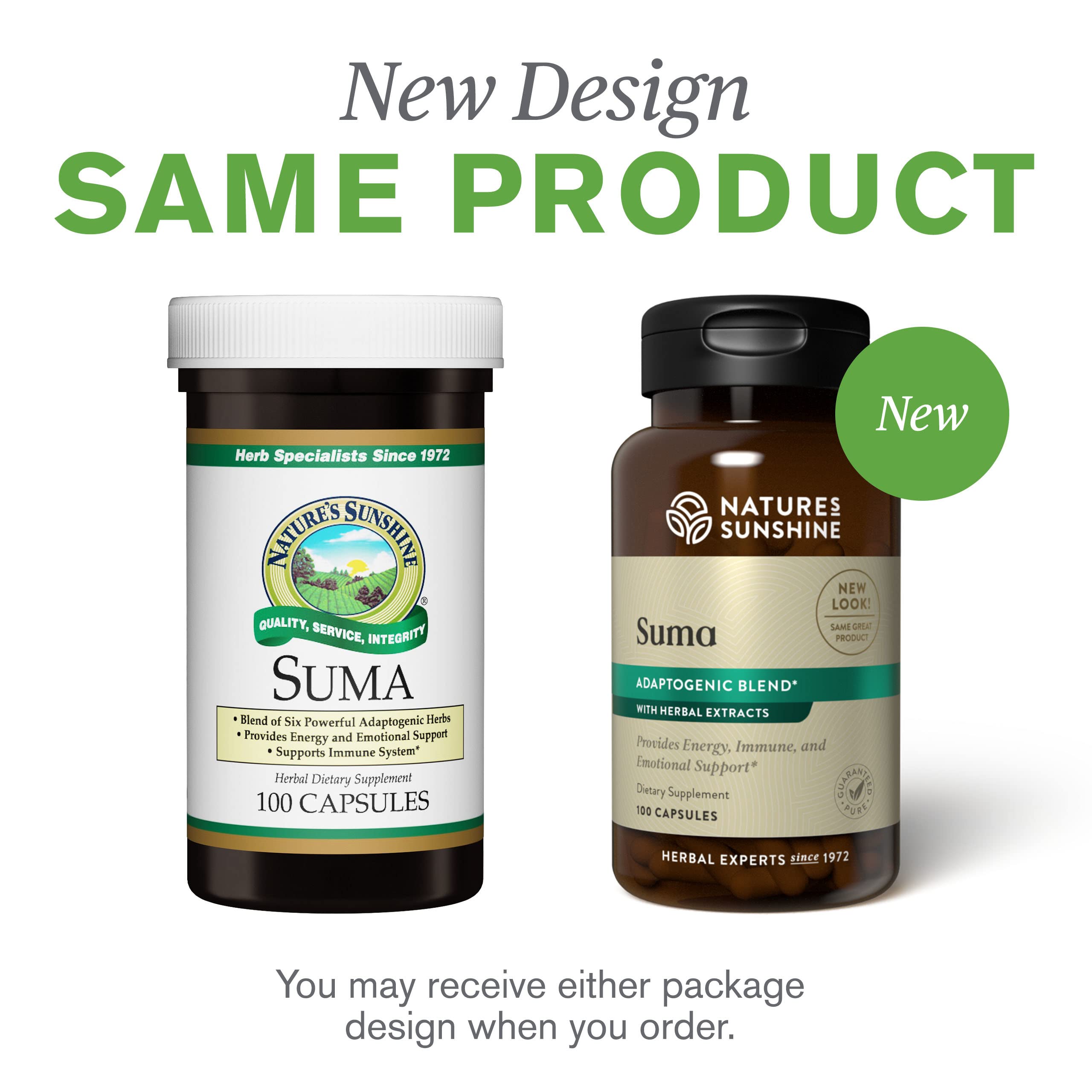 Product packaging and bottle of Nature's Sunshine Suma Combination