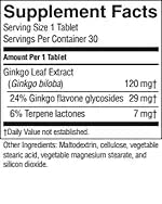 Close-up of Nature's Sunshine Ginkgo Biloba time-release bottle label